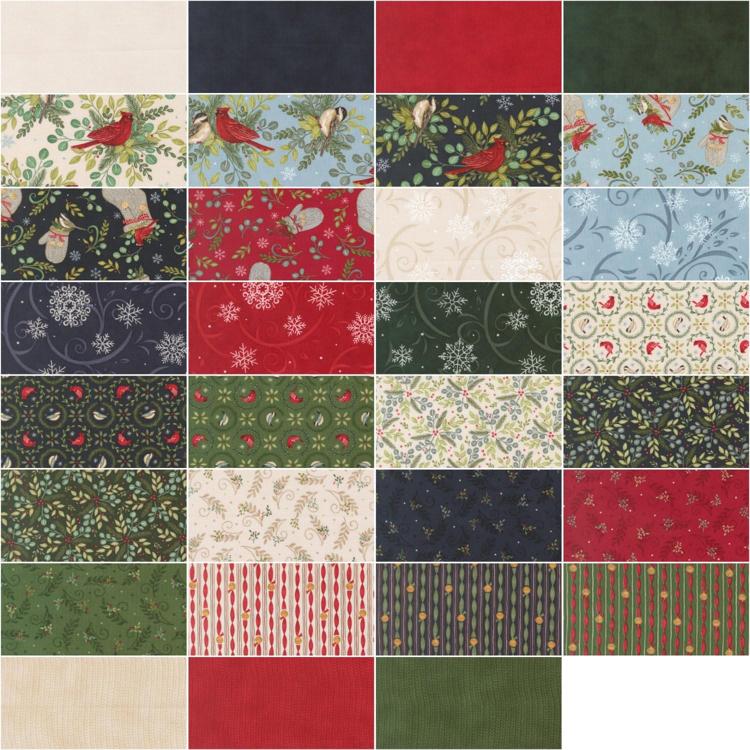 When the Snow Falls 2.5" Strips Jelly Roll 40pcs Deb Strain Moda Fabrics Cotton Fabric MD-56170JR | US Fabric Shop