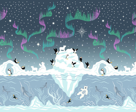 Where the Sky Dances Double Edge Border Pearl Panel 36" Lewis and Irene Cotton Fabric LI-L62