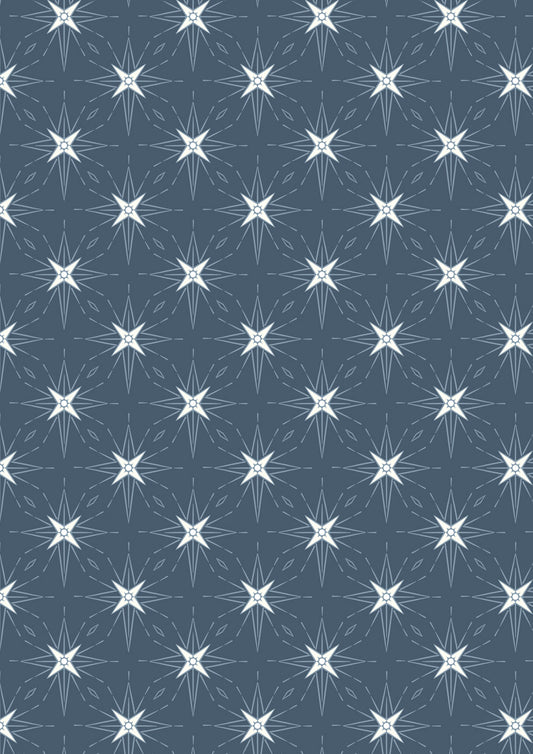 Where the Sky Dances North Star Dark Blue Pearl Lewis and Irene Cotton Fabric LI-L64C