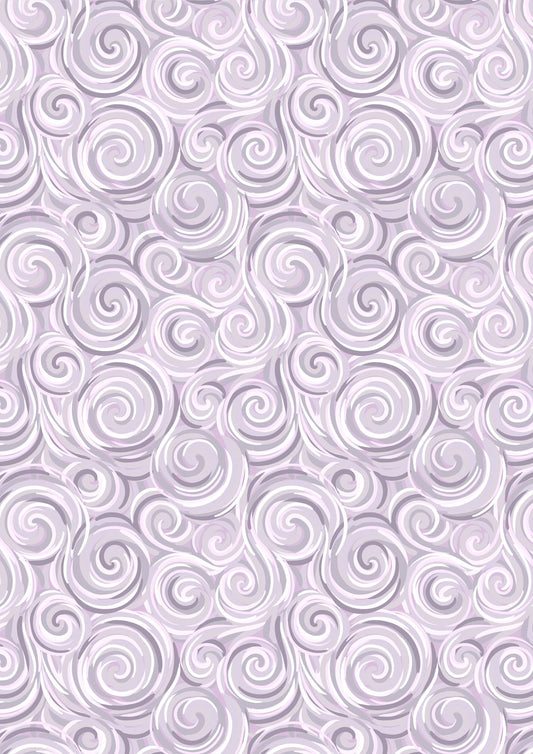 Where the Sky Dances Northern Lights Swirl Gray Lilac Pearl Lewis and Irene Cotton Fabric LI-L67A