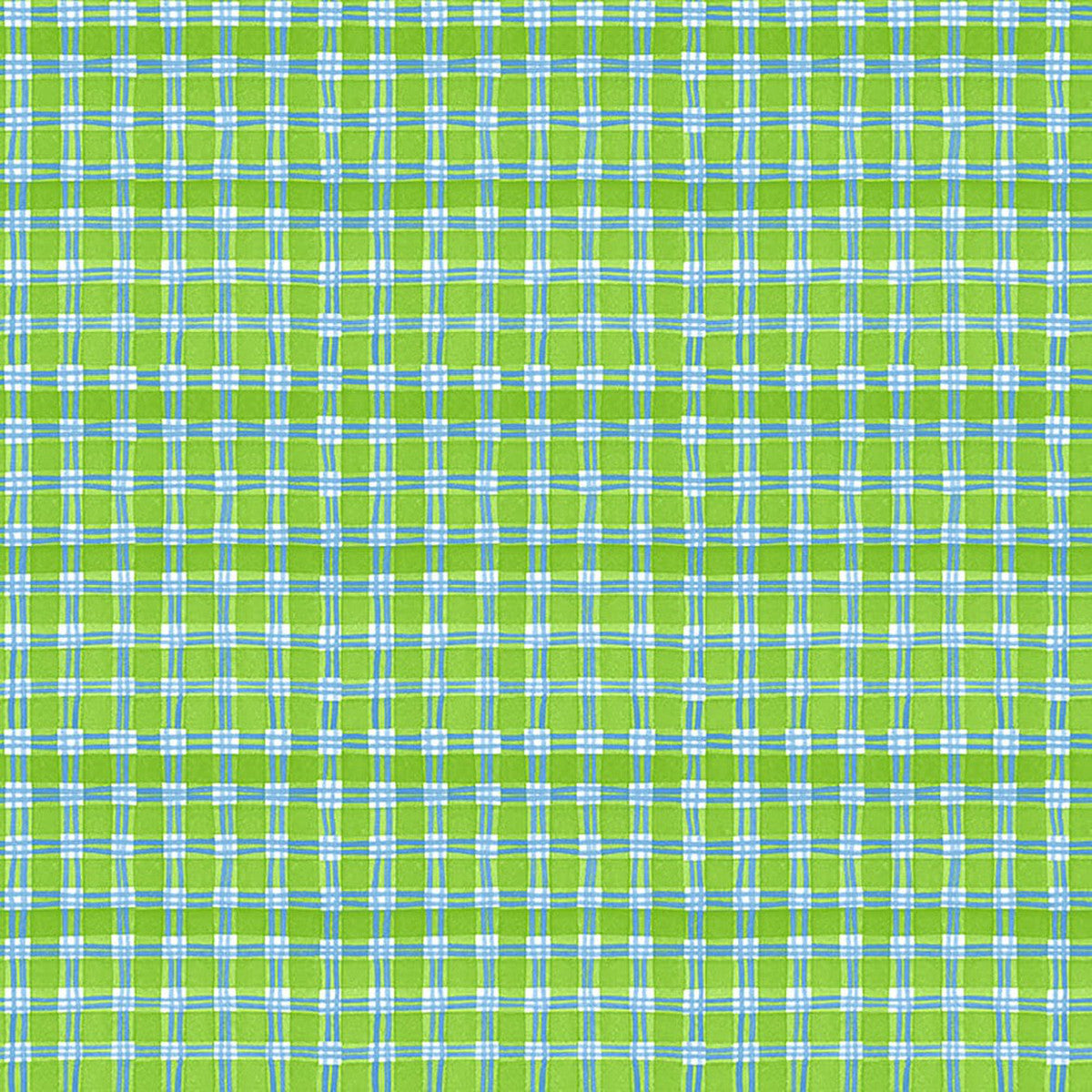 Whimsy Daisical II Plaid Green Keri Schneider Blank Quilting Cotton Fabric