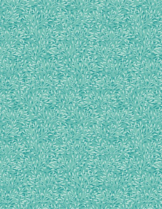 Whimsy Leaves Teal Jo Taylor Wilmington Prints Cotton Fabric