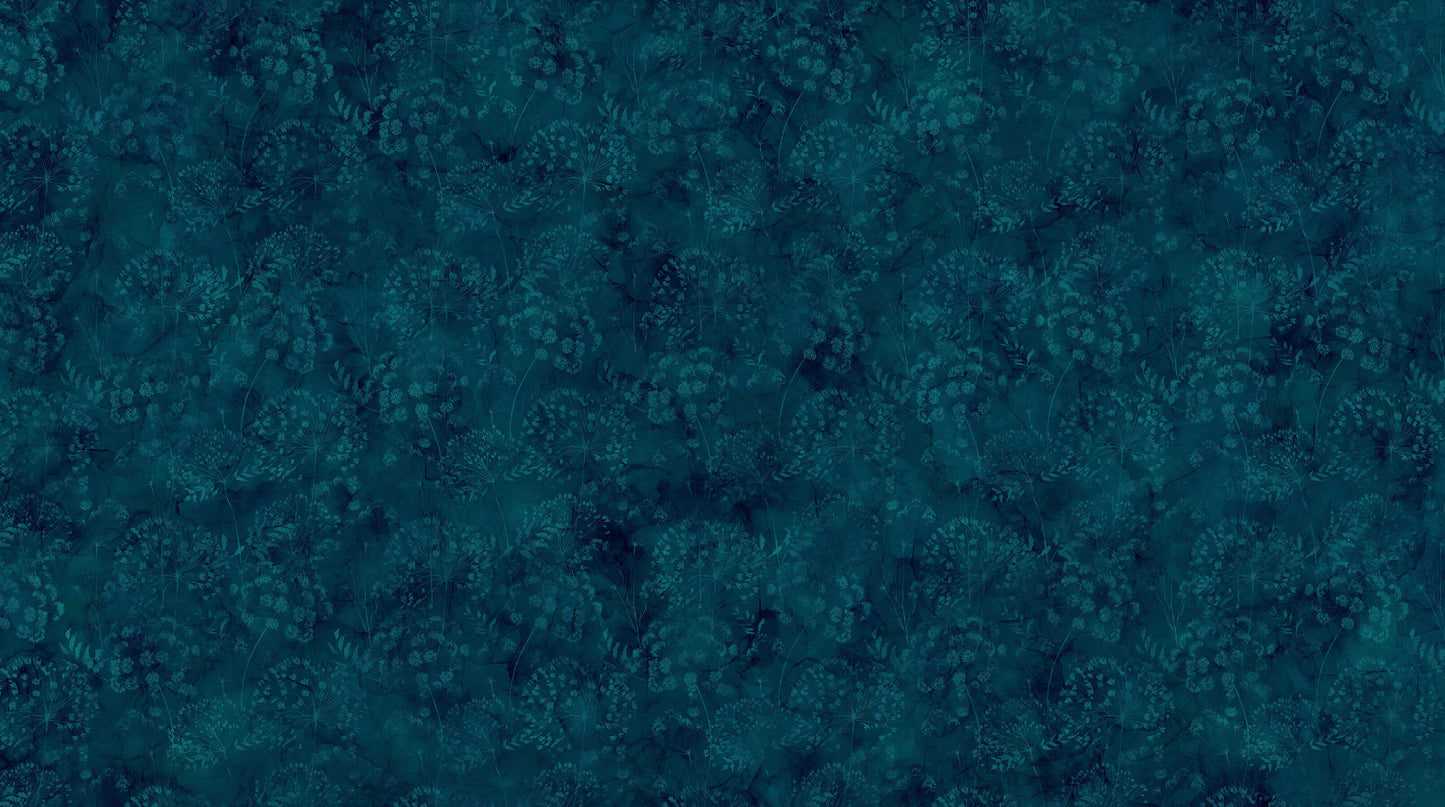 Whisper Flower Blender Navy Deborah Edwards and Melanie Samra Northcott Fabrics Cotton Fabric NC-DP28707-48