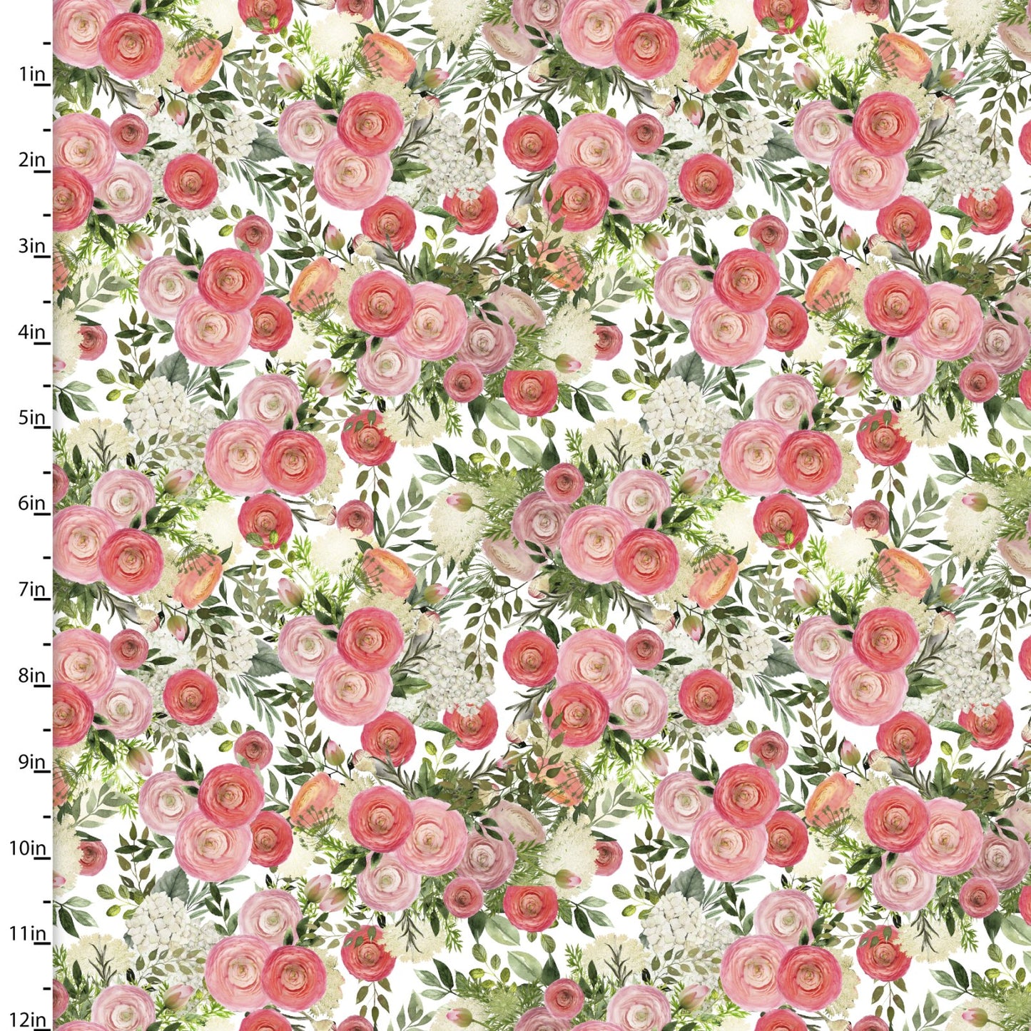 White Cottage Farm Cottage Floral White Beth Albert 3 Wishes Cotton Fabric