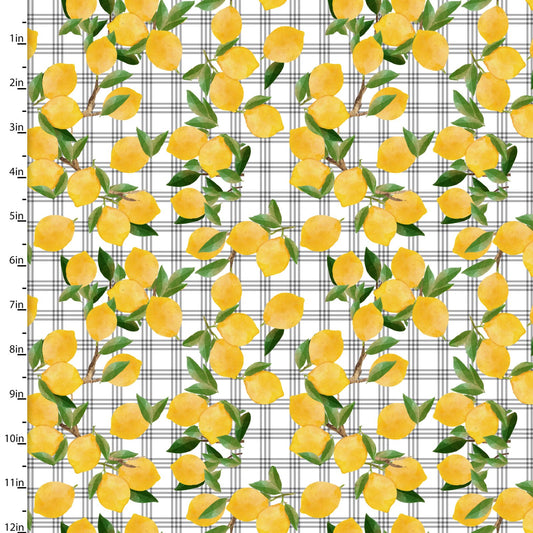 White Cottage Farm Trailing Lemons White Beth Albert 3 Wishes Cotton Fabric