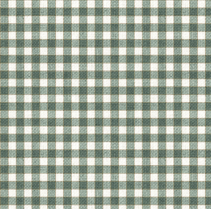 White Linen Christmas Check Seafoam Green Northcott Cotton Fabric