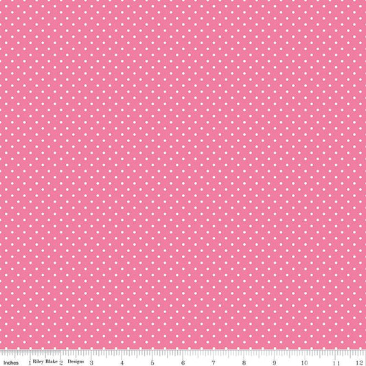 White Swiss Dots Hot Pink The RBD Designers Riley Blake Designs Cotton Fabric