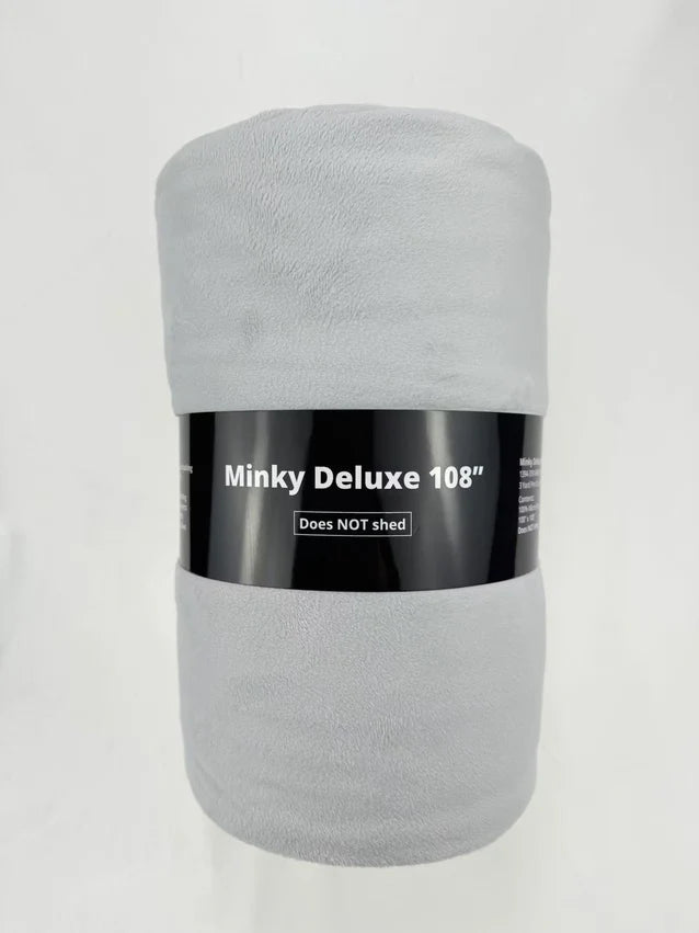 White Solid Minky Deluxe 3YD Precut 108" Wideback Sykel Enterprises Polyester Fabric  SYK-1394-3YD-WHITE
