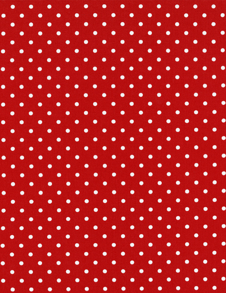 White dot Red 1_8 inch Dot Timeless Treasures Cotton Fabric