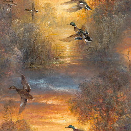 Whitetail Country Evening Soar Duck Multi Abraham Hunter 3 Wishes Cotton Fabric