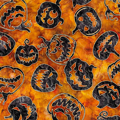 Wicked Pumpkin Toss Orange Dan Morris Quilting Treasures Cotton Fabric