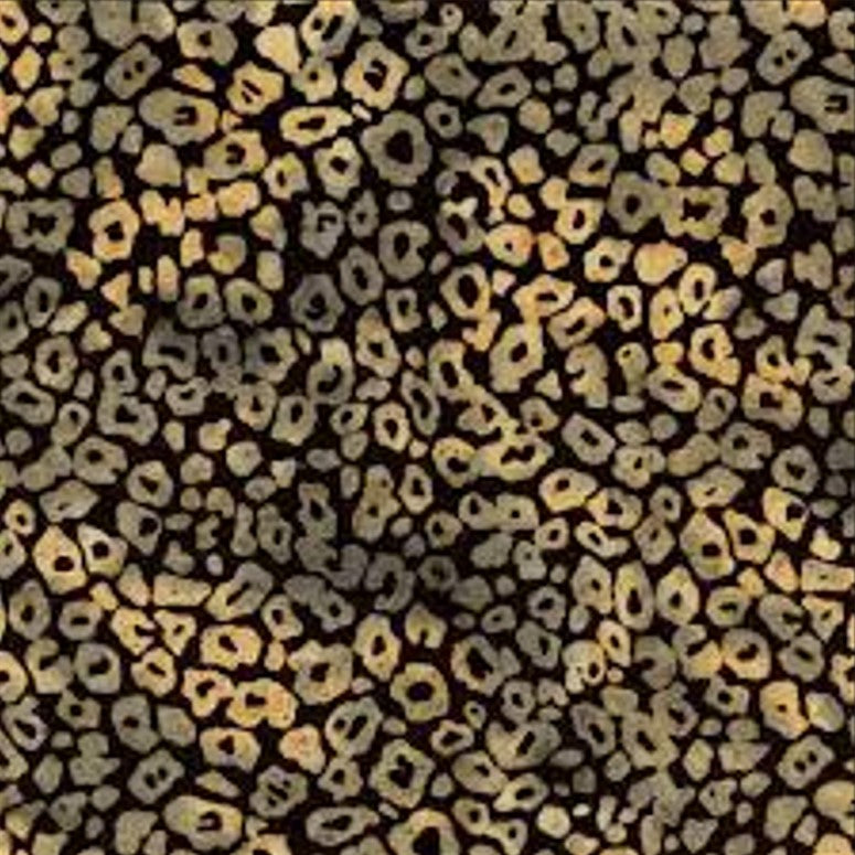 Wild Things Leopard Pattern Licorice Black Island Batik Cotton Fabric