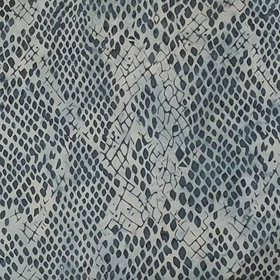 Wild Things Snake Skin Pattern Gun Metal Grainy Island Batik Cotton Fabric