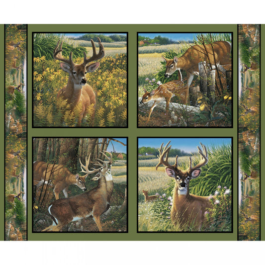 Wild Wings Feast the Valley Panel 36" Green Springs Creative Cotton Fabric