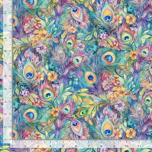 Wild Beauty Fantasy Plumes & Floral Dream Timeless Treasures Cotton Fabric TT-PLUME-CD3964-DREAM