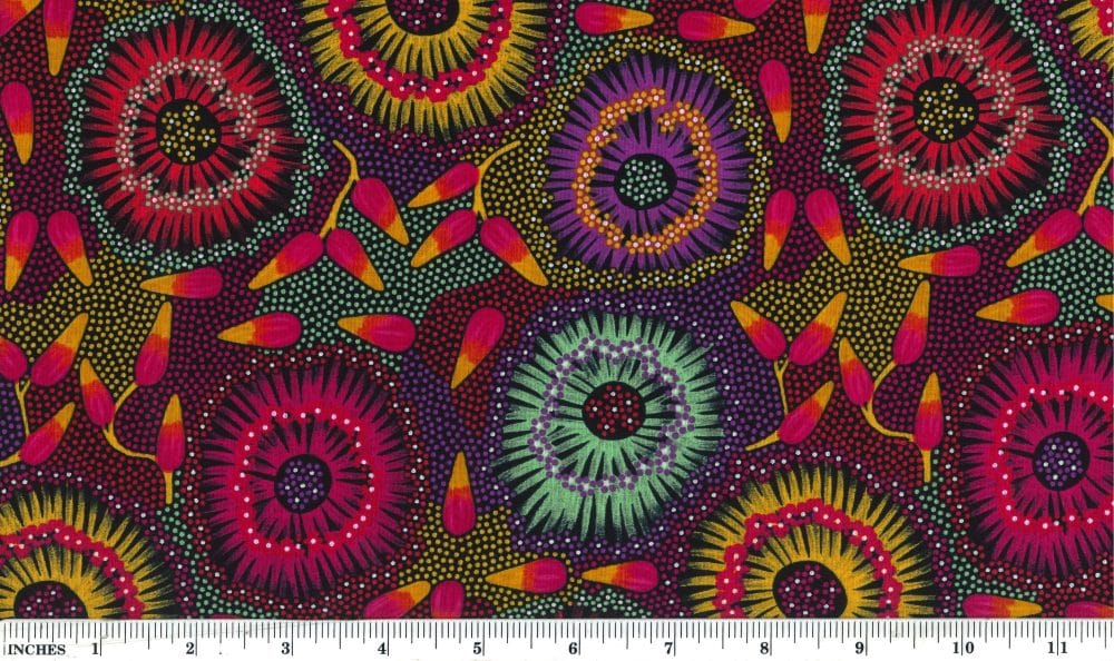 Wild Bush Banana Red Lauren Daneic M&S Textiles Australia Cotton Fabric MSTA-WBBR-Red | US Fabric Shop