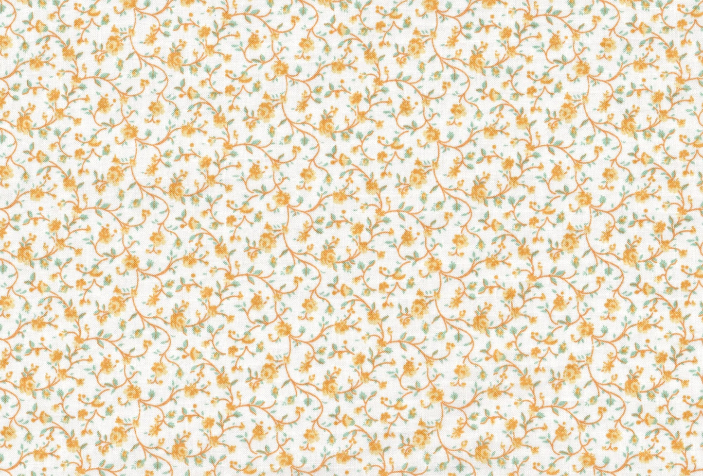 Wild Flowers Calico Floral Vines Yellow Foust Textiles Cotton Fabric