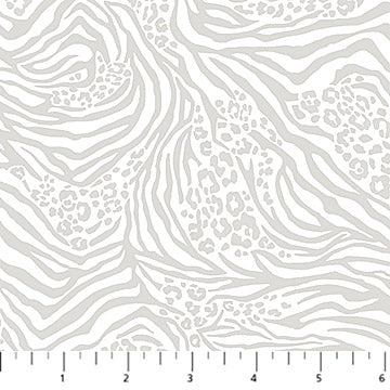 Wild One Zeetah Light Gray Deborah Edwards Northcott Studio Cotton Fabric