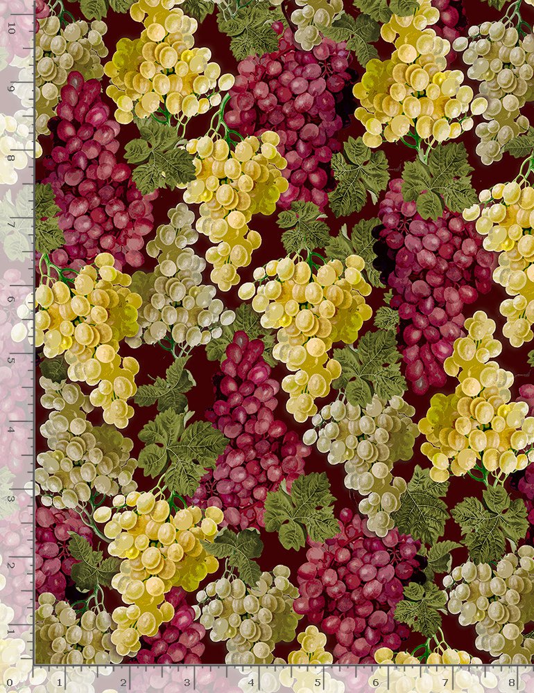 Wine Cellar Wine Grapes Black Timeless Treasures Cotton Fabric