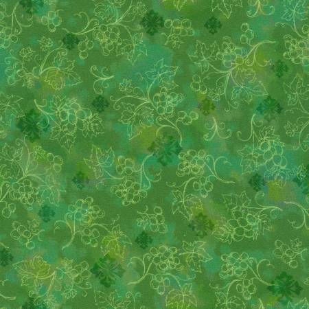 Wine Club Grapes Leaf Green Elena Vladykina Collection Robert Kaufman Cotton Fabric