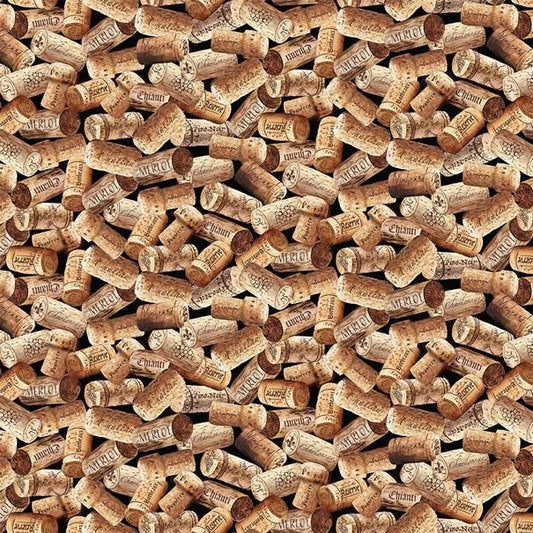 Wine Tasting Wine Corks Cork Timeless Treasures Cotton Fabric TT-WINE-CD4177-CORK