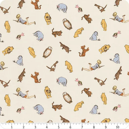 Winnie the Pooh Characters Cream Echo Park Riley Blake Designs Cotton Fabric RB-C17003-CREAM