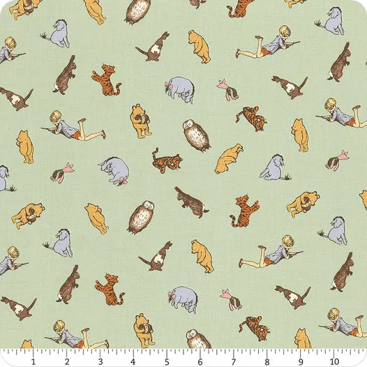 Winnie the Pooh Characters Green Echo Park Riley Blake Designs Cotton Fabric RB-C17003-GREEN