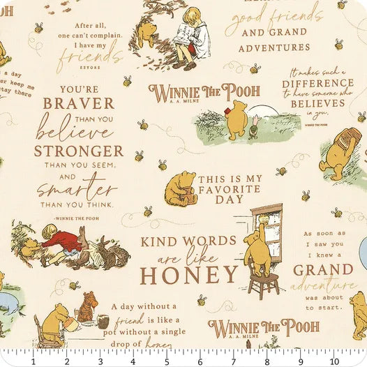 Winnie the Pooh Main Cream Echo Park Riley Blake Designs Cotton Fabric RB-C17000-CREAM