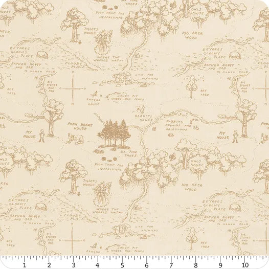 Winnie the Pooh Map Cream Echo Park Riley Blake Designs Cotton Fabric RB-C17001-CREAM