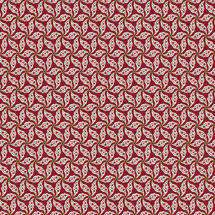 Winter Joy Poinsettia Mini Red Hannah West Henry Glass Cotton Fabric