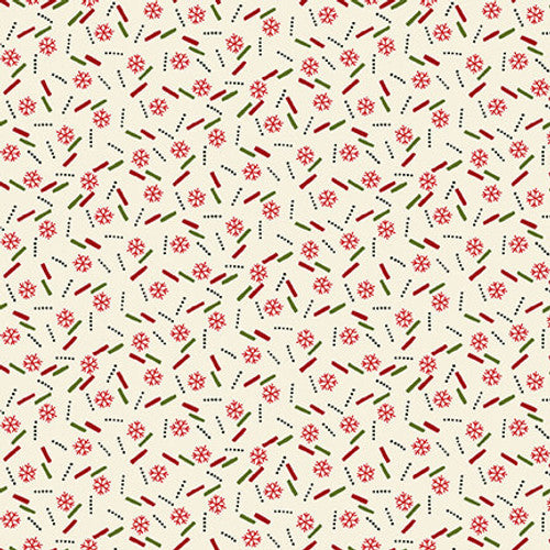 Winter Joy Snowflake Toss Cream Hannah West Henry Glass Cotton Fabric