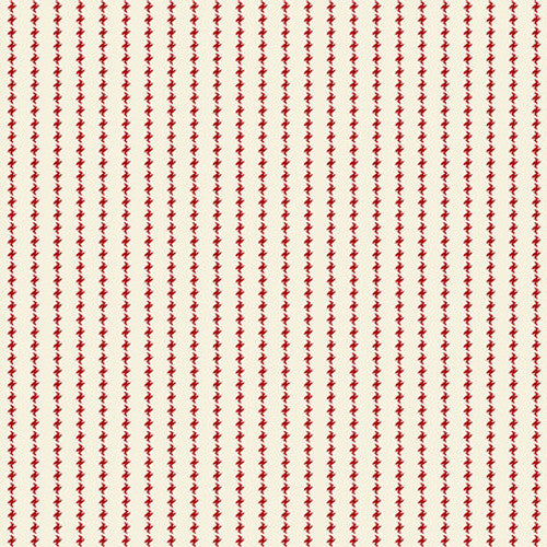 Winter Joy Stripe Red Cream Hannah West Henry Glass Cotton Fabric