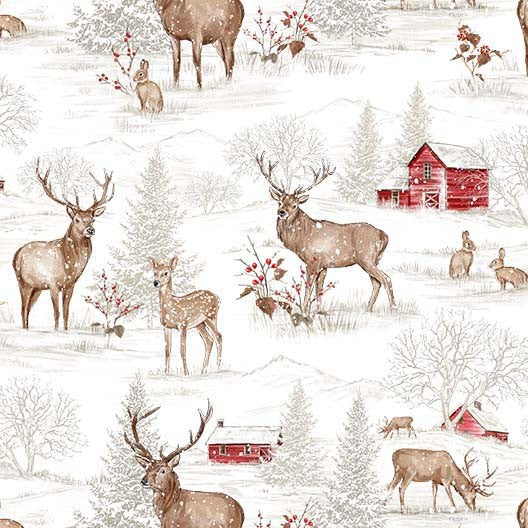 Winter Solstice Snow Drifts White Michael Miller Cotton Fabric