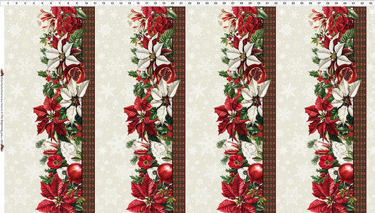Winter Enchantment Border Stripe Cream Jason Yenter In The Beginnings Cotton Fabric ITB-1WEN-1