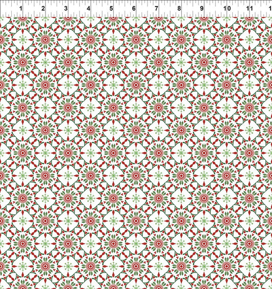 Winter Enchantment Dazzle White Jason Yenter In The Beginnings Cotton Fabric ITB-10WEN-1