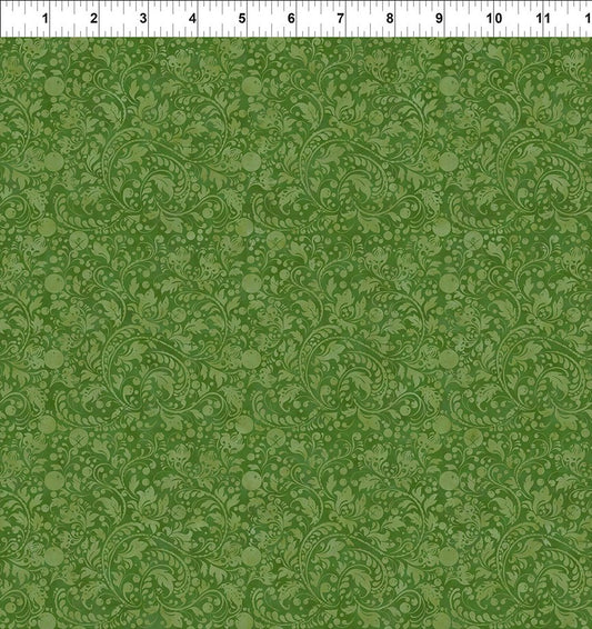 Winter Enchantment Fleur Light Green Jason Yenter In The Beginnings Cotton Fabric ITB-7WEN-2
