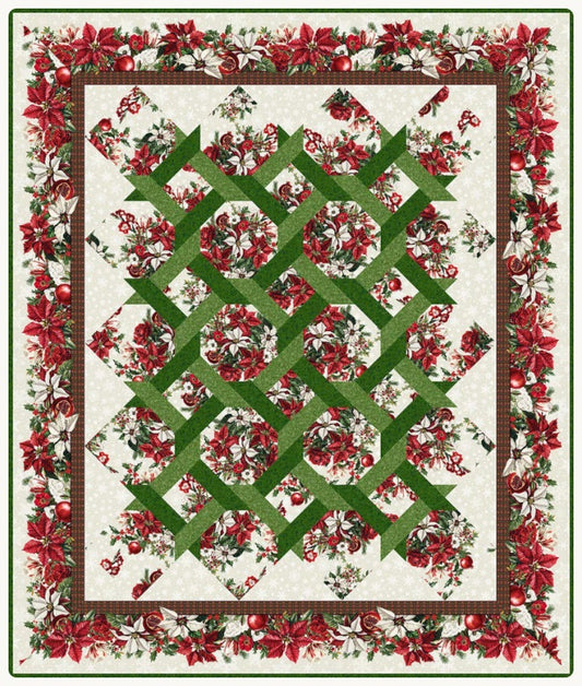 Winter Enchantment Garden Twist Cream Quilt Kit 62"x73" Jason Yenter In The Beginning Cotton Fabric ITB-WEN-CGT-KIT