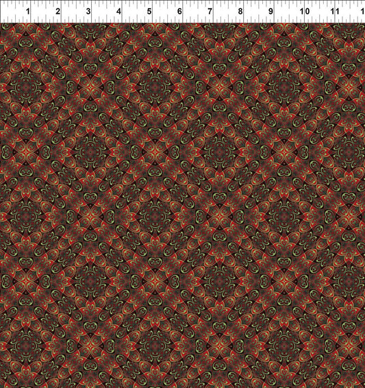 Winter Enchantment Border Ribbon Red Jason Yenter In The Beginnings Cotton Fabric ITB-5WEN-2