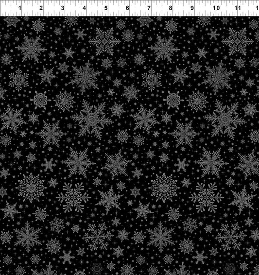Winter Enchantment Snowflakes Black Jason Yenter In The Beginnings Cotton Fabric ITB-6WEN-2