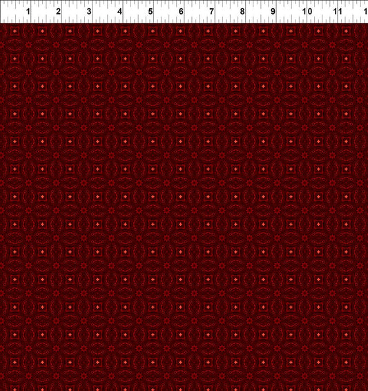 Winter Enchantment Tonal Red Jason Yenter In The Beginnings Cotton Fabric ITB-11WEN-1
