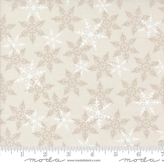 Winter Friends Falling Snow Winter Snowflakes Snowy White Natural Deb Strain Moda Cotton Fabric MD-56134-11