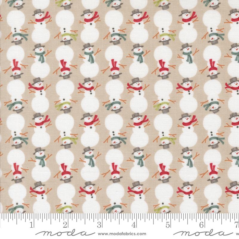 Winter Friends Stacked Snowmen Winter Fog Gray Deb Strain Moda Cotton Fabric MD-56135-12