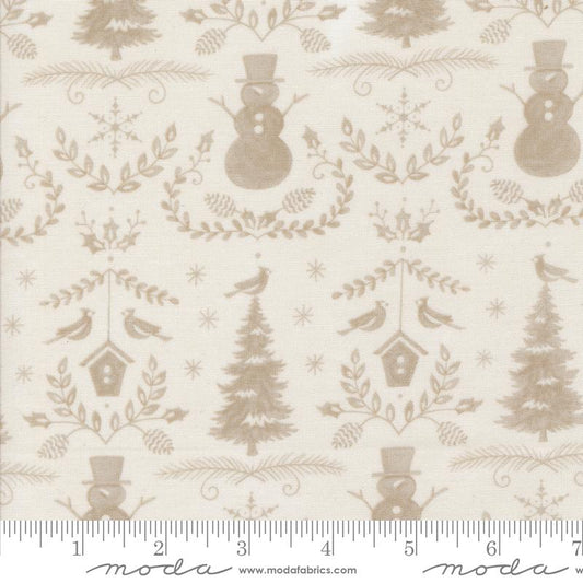 Winter Friends Winter Damask Snowy White Natural Deb Strain Moda Cotton Fabric MD-56133-11