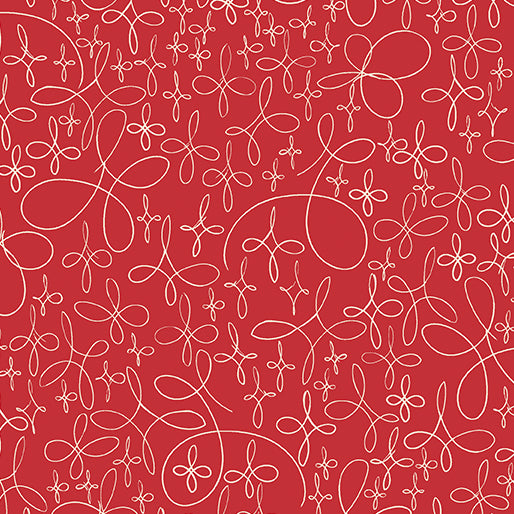 Winter Haven Doodle Star Coral Rachel Rossi Benartex Cotton Fabric BE-16795-23