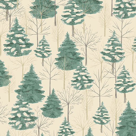 Winter Haven Forest Symphony Natural/Pine Rachel Rossi Benartex Cotton Fabric BE-16792-71