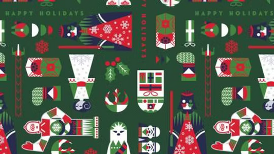 Winter Holiday IV Galaxy Force Toss Star Wars Christmas Green Camelot Cotton Fabric CF-73011380-03
