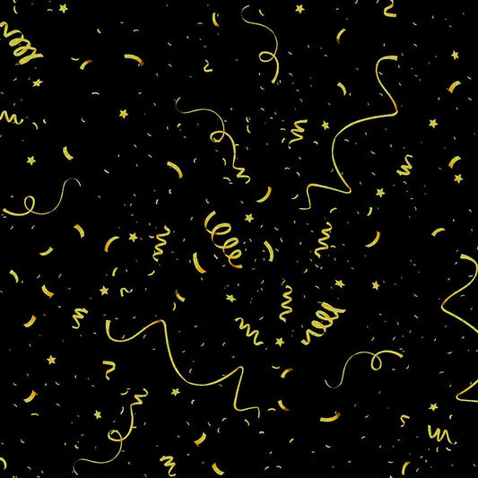 Winter Rose Holiday Metallic Confetti Black Timeless Treasures Cotton Fabric TT-HOLIDAY-CM2900-BLACK