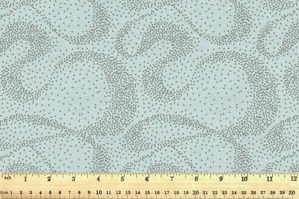 Winter Solstice Murmuration Grey Sage Green Lewis and Irene Cotton Fabric LI-L54