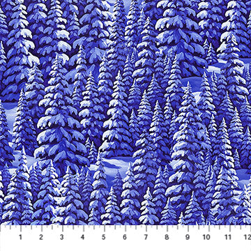 Winter Twilight Freshly Fallen Evening Blue Patrick Lose Northcott Cotton Fabric NC-PL-10765-46