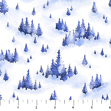 Winter Twilight Trees Snow Solitude Moody Blues Patrick Lose Northcott Cotton Fabric NC-PL-10769-10